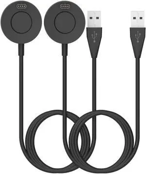 Charger Compatible with Garmin Approach S42/ Approach S12/ Approach S62 Replacement USB Charging Cable Date Sync Cord Adapter for Approach S42 Smartwatch Only (2Black)