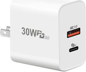 USB C Charger 30W, cshare 2-Port PD 3.0 Fast Charger USB Wall Charger,Foldable Power Adapter for Google Pixel 6/Pro,for iPhone 14/13/12/11/Mini/Pro Max,MacBook,Pad Pro,AirPods,Galaxy S22 Ultra S21