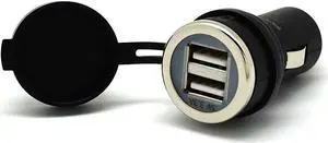 Cliff-Top® 3.3 Amp Ultra Fast USB Car Charger (Auto Shunt) for Auto, Truck, Motorcycle, and Marine - Made in Taiwan (Black)