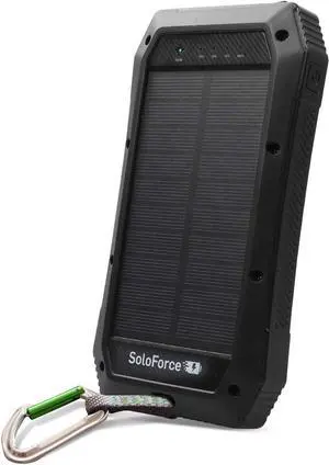 Solar Power Bank - 2000mAh Wireless Portable Charger for iPhone Android | Fast Charging Powerbank | Built-in Qi Panel USB C Outlets LED Light | Waterproof External Battery Pack for Camping