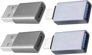 USB C to USB Connector Adapter USB 3.0 to USB C Converter 4-Pack USB C Male to USB 3.0 Female 2pcs,USB 3.0 Male to USB C Female 2pcs, for MacBook Pro iPad Pro and More Type C or Thunderbolt 3 Device