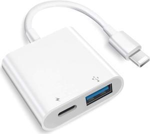Lightning to USB 3.0 OTG Adapter for iPhone iPad USB Camera Adapter with Fast Charging Port