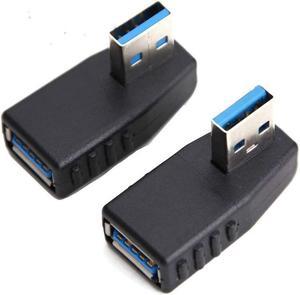 USB 3.0 Adapter 90 Degree Male to Female Coupler Connector Plug Left Angle and Right Angle by Oxsubor