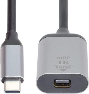 4K 2K 60hz USB-C Type C Male to Mini DP Displayport Female Cable Adapter for Tablet & Phone & Laptop