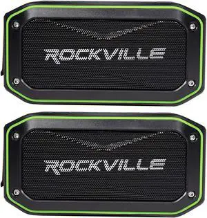 Rockville (2) ROCK ANYWHERE WaterProof Portable Bluetooth Speakers+TWS Linking