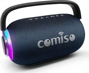 comiso Bluetooth Speaker Portable Waterproof Wireless Boombox LED Light Deep Bass Superior Audio Stereo Pair 40H Playback