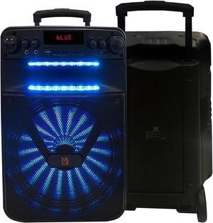 Mr. Dj ACE 15" Portable Speaker Buitl-In App Mobile, Bluetooth, FM Radio, USB/Micro SD Card, Rechargeable Battery & LED Party Light, 3500W P.M.P.O