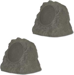 Theater Solutions B43GR Fully Wireless 120 Watt Rechargeable Battery Bluetooth Rock Speaker Pair Slate Grey Link Up to 99 Speakers Wirelessly, Slate Gray