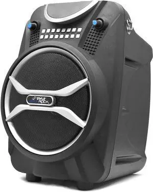 Pyle Wireless Portable PA Speaker System - 200 W Battery Powered Rechargeable Sound Speaker and Microphone Set with Bluetooth MP3 USB Micro SD FM Radio AUX - for Outdoor DJ Party -PWMAB210BK (Black)