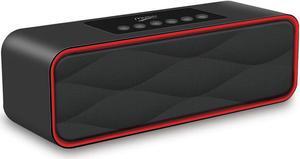 Portable Bluetooth Stereo Speaker, with 10W Acoustic Drivers,FM Radio & Handsfree Speakerphone, Slots for Micro SD Card & USB & AUX, for Smart Phone, MP3, iPad, Tablet & More