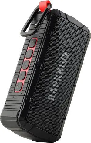 DarkBlue The Next Generation Ultra Outdoor Portable Wireless Bluetooth Speakers,with Amazing Enhanced Super Bass,10W+ Louder Volume, Hands Free, FM Radio, TF Card, IPX6 Waterproof (Black)