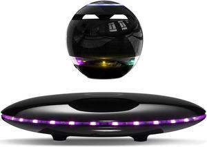 Magnetic Levitating Speaker Bluetooth 4.0 LED Flash Wireless Floating Speakers with Microphone and Touch Buttons (Black)