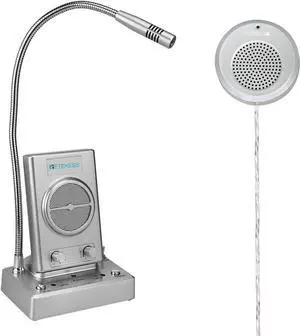 TW102 Window Microphone Speakers, Window Intercom System, 8M Cable with Loud Outer Speaker, Intercom System for Business, Bank, School, Hospital