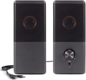 Computer Speaker, Compact Size Speaker with Headphone Jack, Enhanced Bass and Volume Control, Stereo 2.0 USB Powered 3.5mm Aux Multimedia Speakers for Laptop/Desktop/Tablets/Phone