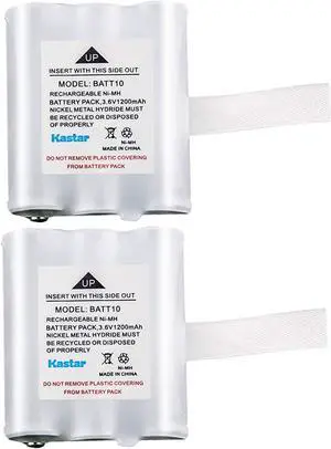 Kastar 2 Pack BATT10 Battery Replacement for Midland BATT10 BATT-10, AVP13 MID-AVP13, Midland T71, T75, T77, T79, Midland X-Talker Radios T71, T75, T77,T79