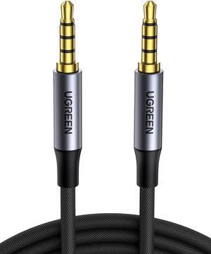 3.5mm Audio Cable Braided 4-Pole Hi-Fi Stereo TRRS Jack Shielded Male to Male AUX Cord Compatible with iPad  Phones Tablets Car Home Stereos Headphones Speaker 6FT