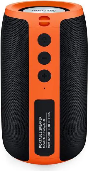 Bluetooth Speaker,MusiBaby Speakers Bluetooth Wireless Loud,Waterproof,Portable Speaker with Stereo,Booming Bass,Dual Pairing,Bluetooth 5.0,24H Play,Speaker for Home,Party,Outdoor,Gifts,Orange