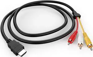 HDMI to RCA Cable 1080P 5ft/1.5m HDMI Male to 3-RCA Video Audio AV Cable Connector Adapter Transmitter for TV HDTV DVD(NO Signal Conversion Function)