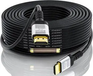 4K HDMI 100 Ft Cable with Built-in Signal Booster | HDMI 2.0 High Speed Unidirectional Cables 4K@60Hz 2K 1080P 3D ARC Ethernet Cord | for UHD TV Monitor Laptop Xbox PS4 (30.5m)