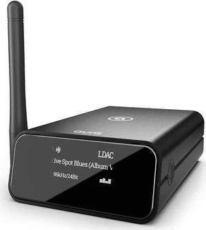 Blume Pro HiFi Bluetooth 5.3 Music Receiver Long Range Bluetooth Adapter with Audiophile DAC, LDAC, aptX HD, OLED Display & Optical Coaxial AUX Output for Home Stereo, AV Receiver or Amplifier