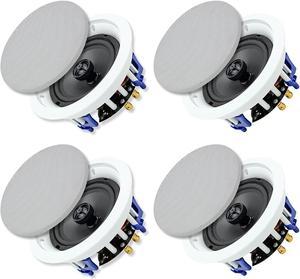 Herdio 6.5 inch 640 Watts Ceiling Speakers Flush Mount 2 Way Perfect for Office,Kitchen,Living Room,Bathroom(4 Speakers)