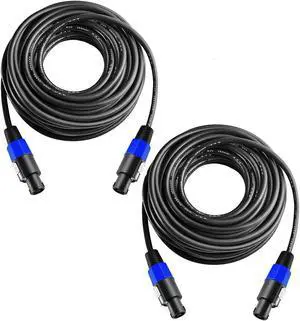 2Pcs 100 Feet Professional Speakon to Speakon Cables Wire Speaker Audio Amplifier Cord 7mm with Twist Lock