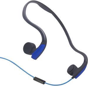 New Bone Conduction Headphones with Microphone Stereo Open-Ear Sport Headphone with Noise Reduction Microphone (Blue)