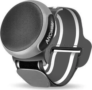 ANCwear Wearable Bluetooth Speaker, TWS Dual Pairing Portable, Clip on Bluetooth Speaker Watch MP3 Player, Waterproof Outdoor for Motorcycle, Bike, Hiking, Running(Grey)