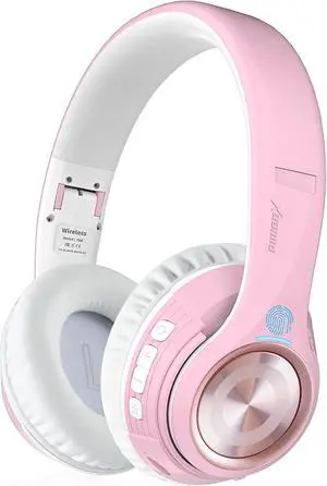 Riwbox TX8 Bluetooth Headphones, Over Ear Headphones, HiFi Stereo, with Touch Control and mic, Soft Earmuffs/Foldable/SD/TF, 40H Playtime, for Travel/TV/Music/OFC/Gym/Game