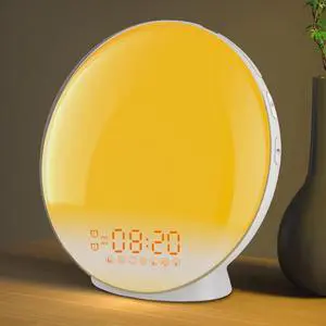 Sunrise Alarm Clock, KEPLUG Wake Up Light Dual Alarm Clock with FM Radio, Snooze, Sunrise Sunset Simulation for Bedroom, 7 Color Night Light, 7 Nature Sound, Sleep Aid for Heavy Sleepers Adults Kids