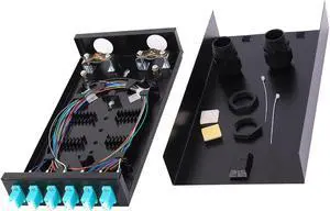 VFLTOOL 6Port Multimode Fiber Enclosure with Spool - LC/LC OM3 Kit (Includes 1 Meter 12 Strand Pigtail and 6 Port Duplex LGX Panel)