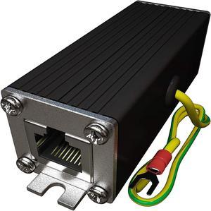 Tupavco Ethernet Surge Protector Gigabit PoE++ (154W/3.2A) Mounting Flange (Gas Discharge Tube) Metal Shielded RJ45 Lightning Suppressor - LAN Network CAT5/CAT6 Thunder Arrestor - GbE 1000 Mbps TP302
