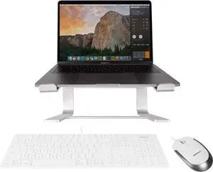 Macally Slim Wired Keyboard, an Ergonomic Laptop Stand, and a Silent Wired Mouse, Classic Mac Accessories