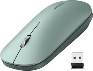 UGREEN Wireless Mouse, 2.4G Slim Silent Computer Mouse with 4000 DPI, USB Cordless Mouse with 18-Month Battery Life, Small Flat Portable Optical Mice for Laptop, Computer, Chromebook, MacBook - Green UGREEN Wireless Mouse, 2.4G Slim Silent Computer Mouse with 4000 DPI, USB Cordless Mouse with 18-Month Battery Life, Small Flat Portable Optical Mice for Laptop, Computer, Chromebook, MacBook - Green