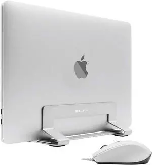 Macally USB C Wired Mouse and an Adjustable Vertical Laptop Stand, Universally Designed for Any Laptop