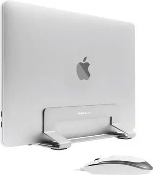 Macally USB C Wired Mouse and an Adjustable Vertical Laptop Stand, Bring Elegance to Your Workspace