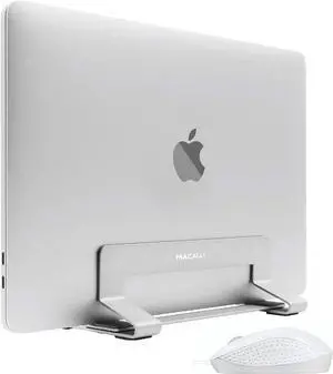 Macally Ambidextrous Wired Mouse and an Adjustable Vertical Laptop Stand, Universally Designed to Fit Any Laptop