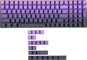 YMDK Double Shot 122 Dyed PBT Shine Through OEM Profile Keycap Rainbow Carbon Sunset Backlit Keycaps for MX Switches Mechanical Keyboard 108 87 96 84 68 61Only Keycap (Purple Gradient 122 Key)
