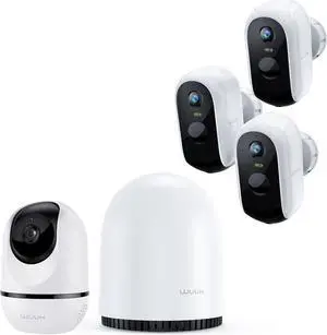 Gadpiparty WUUK 4MP Indoor Security Camera, Pan Tilt Cam for Baby Monitor, 2K Outdoor Cameras Wireless with 32GB Base Station, Wi-Fi Home Security Camera for Dog or Cat, No Monthly Fee