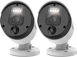 Swann 2 Pack Add-On NVR Master Series Bullet Security Camera with 4K Ultra HD Video, Indoor or Outdoor Design, Dusk to Dawn Color Night Vision Plus True Detect Heat and Motion Detection