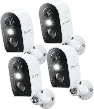 Cameras for Home Security Outside- 2K Battery Powered WiFi Surveillance Indoor/Outdoor, Security Cameras with AI Motion Siren, Color Night Vision, Spotlight, Waterproof, Cloud/SD Storage