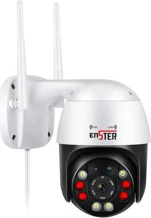 ENSTER 2.4G/5G Security Camera Outdoor, 5Ghz WiFi Camera, PTZ IP Surveillance Camera for Home Security, Human Detection, Auto Tracking, Color Night Vision, 2-Way Audio, IP66 Waterproof