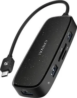 USB C Hub iVANKY 7 in 1 USB C Hub Multiport Adapter USB C Dongle for M1 MacBook Pro 2021 MacBook Air USB Adapter,Type C Hub with 4K HDMI, 100W Power Delivery, 3 USB-A 3.0, SD/TF Card Readers for XPS