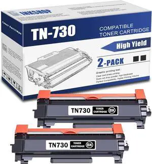 Ennovor TN730 Compatible TN730 TN-730 Black Toner Cartridge Replacement for Brother TN-730 DCP-L2550DW MFC-L2710DW HL-L2350DW HL-L2370DW HL-L2390DW Toner.(2 Pack)