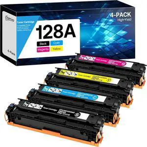 Ennovor 128A Toner Cartridges High Yield Compatible for HP 128A CE320A CE321A CE322A CE323A Work with HP Laserjet Pro CM1415fn CM1415fnw CP1525n CP1525nw Printer (Black Cyan Yellow Magenta, 4 Pack)