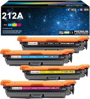 212A 212 A Toner Cartridge Works with HP Color Laserjet Enterprise M555,M554 Series, Enterprise MFP M578 Series Printer Ink (Black,Cyan,Magenta,Yellow)