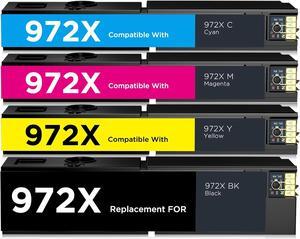 972X Ink Cartridge 4PK Compatible with HP 972 X 972 Combo Pack | High Yield |for PageWide Pro 452dw 452dn / PageWide Pro Multifunction 477dw 477dn 577dw 577z Printer (BCMY)