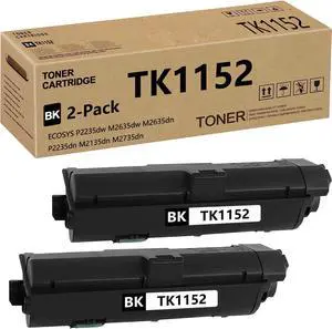 Ennovor TK 1152 TK1152 Toner Cartridge Replacement for Kyocera TK1152 TK-1152 for ECOSYS P2235dw M2635dw M2635dn P2235dn M2135dn M2735dn Printers 3,000 Pages 2 Pack