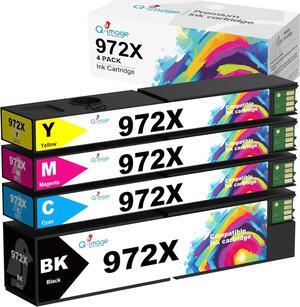 972X 972 Ink Cartridges for HP 972X 972 X 972A Work for HP PageWide Pro MFP 377dw 477dw 477dn 577dw 452dn 552dw 452dw Printers (Black, Cyan, Magenta, Yellow) 4 Pack