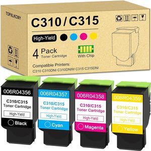 C310/C315 High-Yield Toner Cartridge (4 Pack, Black, Cyan, Magenta, Yellow) 006R04356 006R04357 006R04358 006R04359 Replacement for Xerox C310 C310DNI C310DNIM C315 C315DNI Printer